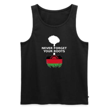 Malawi Never Forget Your Roots - Männer Premium Bio Tank Top - Schwarz - Vorne - AI Model Male 178 light (178cm)