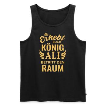 Name Ali Geschenk Geburtstag lustig König Krone - Männer Premium Bio Tank Top - Schwarz - Vorne - AI Model Male 178 light (178cm)