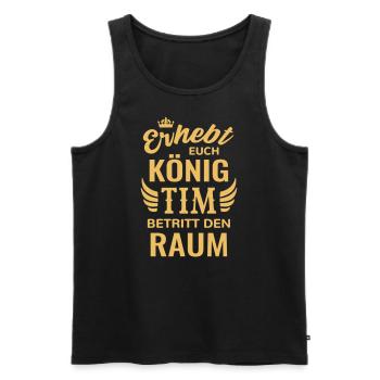 Name Tim Geschenkidee Geburtstag lustig König - Männer Premium Bio Tank Top - Schwarz - Vorne - AI Model Male 178 light (178cm)