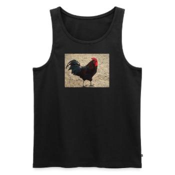 Hahn schwarz und braun gefiedert - Männer Premium Bio Tank Top - Schwarz - Vorne - AI Model Male 178 light (178cm)