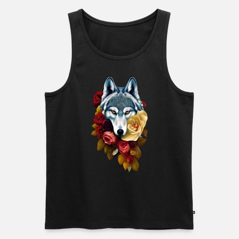 Wolf - Männer Premium Bio Tank Top - Schwarz