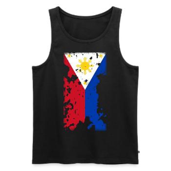 Philippines - Men's Premium Organic Tank Top - black - Front - AI Model Male 178 light (178cm)