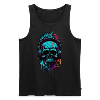 Graffiti Skull - Männer Premium Bio Tank Top - Schwarz - Vorne - Michal (187cm)