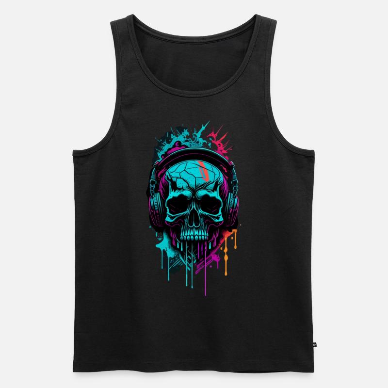 Graffiti Skull - Männer Premium Bio Tank Top - Schwarz