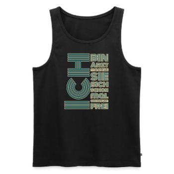 Ich bin Arzt machen sie sich schon mal obenrum fre - Männer Premium Bio Tank Top - Schwarz - Vorne - Michal (187cm)