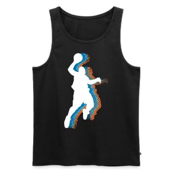 Basketball Basketballer - Männer Premium Bio Tank Top - Schwarz - Vorne - Michal (187cm)
