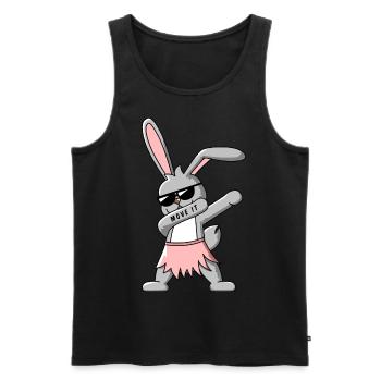 Dab Dance Bunny T-Shirt Design - Débardeur bio Premium Homme - noir - Devant - AI Model Male 178 light (178cm)