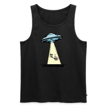 Ufo, Lastenfahrrad, Lastenrad, Cargobike, Aliens - Männer Premium Bio Tank Top - Schwarz - Vorne - Michal (187cm)