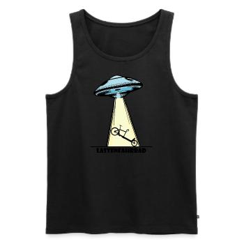 Ufo, Lastenfahrrad, Lastenrad, Cargobike, Aliens - Männer Premium Bio Tank Top - Schwarz - Vorne - Michal (187cm)