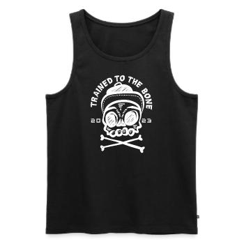 trained to the bone Bodybuilding Fitness weiß - Männer Premium Bio Tank Top - Schwarz - Vorne - Michal (187cm)