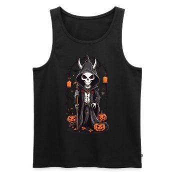 Halloween Skelett Druide Magie - Männer Premium Bio Tank Top - Schwarz - Vorne - Michal (187cm)