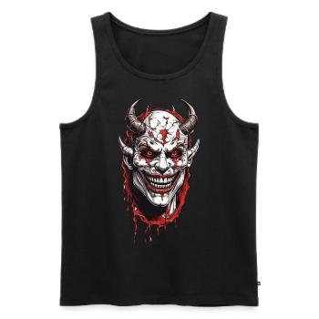 Erschreckendes Dämonen Horror Halloween Design - Männer Premium Bio Tank Top - Schwarz - Vorne - AI Model Male 178 light (178cm)