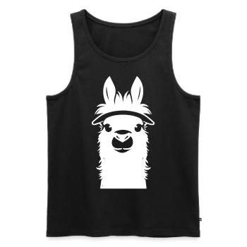 Lustige Lama Silhouette Freche lustige Lamas - Männer Premium Bio Tank Top - Schwarz - Vorne - Michal (187cm)