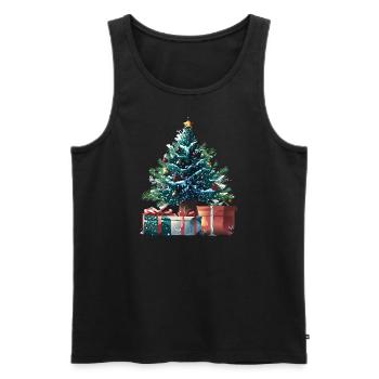 Weihnachtsbaum mit Geschenken - Männer Premium Bio Tank Top - Schwarz - Vorne - Michal (187cm)