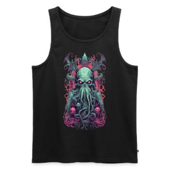 Gothic Demon Underworld Halloween Tentacle Monster - Men's Premium Organic Tank Top - black - Front - AI Model Male 178 light (178cm)