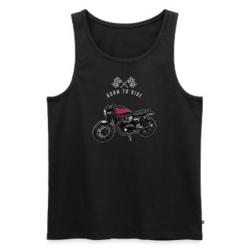 Classique moderne // Personnalisé // Moto - Débardeur bio Premium Homme - noir - Devant - AI Model Male 178 light (178cm)