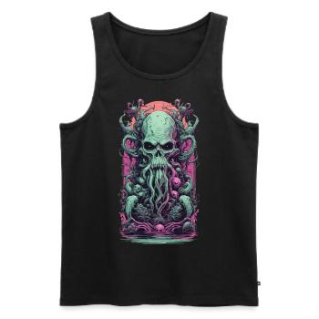 Ghoul Demon Heavy Metal Underworld Design - Men's Premium Organic Tank Top - black - Front - AI Model Male 178 light (178cm)