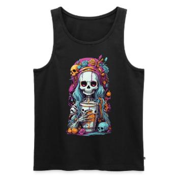 Goth Girl squelette Potion des ténèbres - Débardeur bio Premium Homme - noir - Devant - AI Model Male 178 light (178cm)