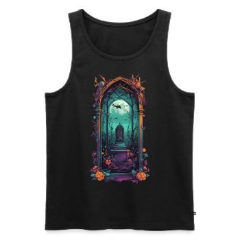 Cimetière gothique Vintage Pastel Goth Design - Débardeur bio Premium Homme - noir - Devant - Michal (187cm)