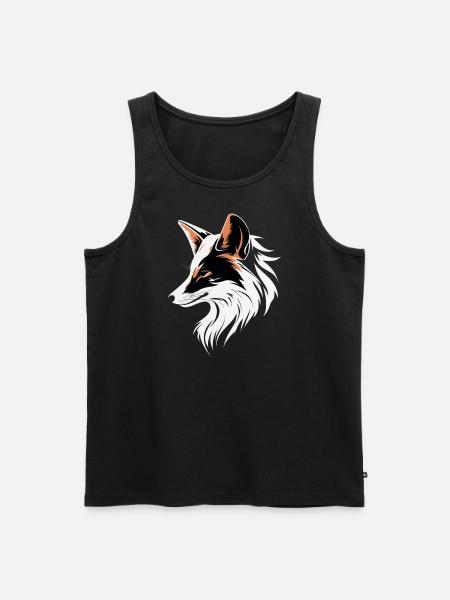 Fuchsprofil in Kontrast - Männer Premium Bio Tank Top - Schwarz