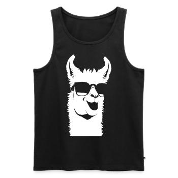 Funny Llama Wearing Sunglasses Cool Llamas - Men's Premium Organic Tank Top - black - Front - Michal (187cm)