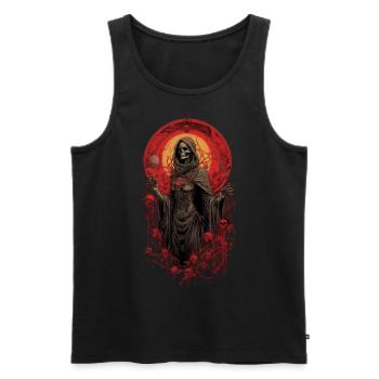Lady Tod Sensenmann, - Männer Premium Bio Tank Top - Schwarz - Vorne - AI Model Male 178 light (178cm)