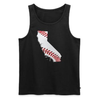 California (USA) | echter Baseball | Landkarte - Männer Premium Bio Tank Top - Schwarz - Vorne - Michal (187cm)