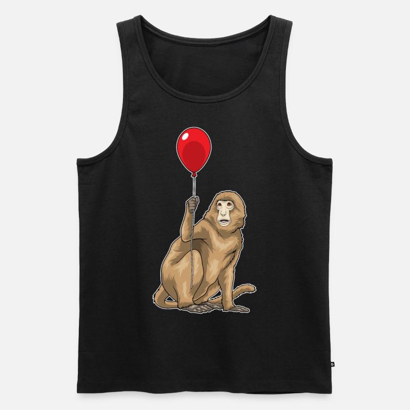 Affe Luftballon - Männer Premium Bio Tank Top - Schwarz