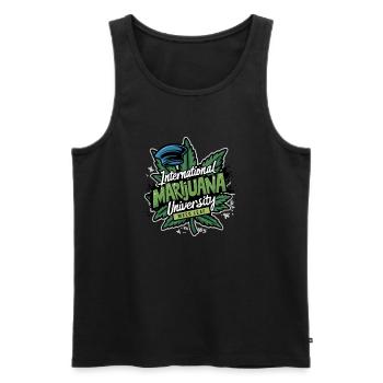 Université de la marijuana - Débardeur bio Premium Homme - noir - Devant - AI Model Male 178 light (178cm)