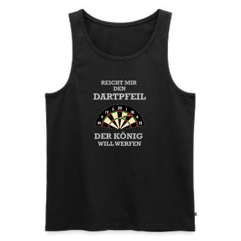Reicht Mir den Dartpfeil Der König will werfen - Männer Premium Bio Tank Top - Schwarz - Vorne - Michal (187cm)