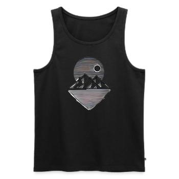 Mountains - Hiking Edition - Men's Premium Organic Tank Top - black - Front - AI Model Male 178 light (178cm)