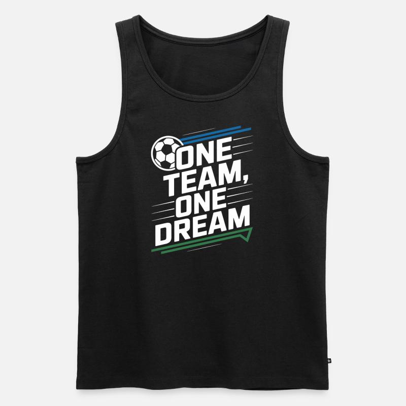 ONE TEAM ONE DREAM - Männer Premium Bio Tank Top - Schwarz