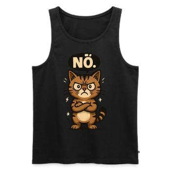 Statement Cat No Just Nope No Don't Want - Men's Premium Organic Tank Top - black - Front - AI Model Male 178 light (178cm)