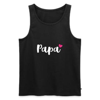 Papa Herz - Geschenkidee - Vatertag Geburtstag - Männer Premium Bio Tank Top - Schwarz - Vorne - AI Model Male 178 light (178cm)