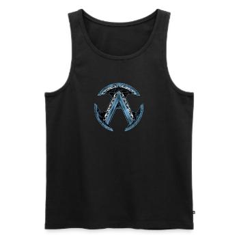 Celtic Sparta Lambda Blue Ice - Men's Premium Organic Tank Top - black - Front - AI Model Male 178 light (178cm)