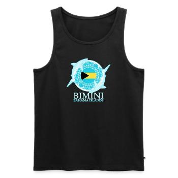 Karibischer Riffhai Bimini Bahamas Flagge - Männer Premium Bio Tank Top - Schwarz - Vorne - AI Model Male 178 light (178cm)