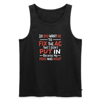 Funny HVAC Air Condition Tech Air Conditioning Technician - Men's Premium Organic Tank Top - black - Front - AI Model Male 178 light (178cm)