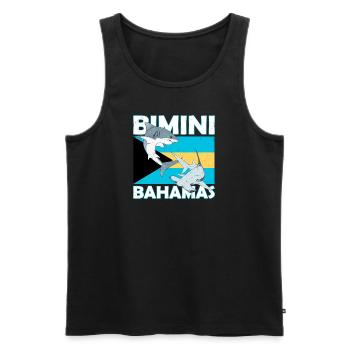 Bimini Bahamas Flagge - Männer Premium Bio Tank Top - Schwarz - Vorne - Michal (187cm)