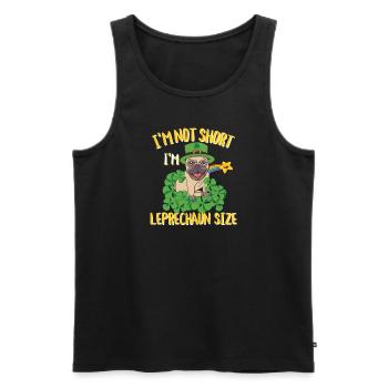 Je ne suis pas court Je suis Leprechaun Taille Carlin de Patrick - Débardeur bio Premium Homme - noir - Devant - Michal (187cm)