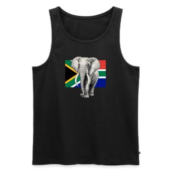 Elefant Flagge von Südafrika - Männer Premium Bio Tank Top - Schwarz - Vorne - Michal (187cm)
