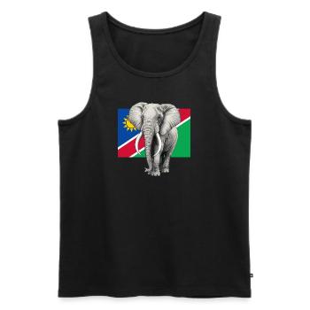 Elefant Flagge von Namibia - Männer Premium Bio Tank Top - Schwarz - Vorne - AI Model Male 178 light (178cm)