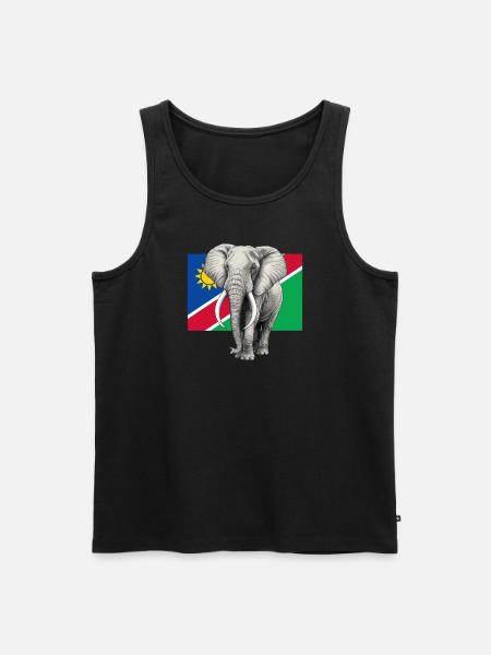 Elephant flag of Namibia - Men's Premium Organic Tank Top - black