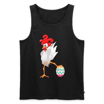 Easter rooster - Men's Premium Organic Tank Top - black - Front - Michal (187cm)