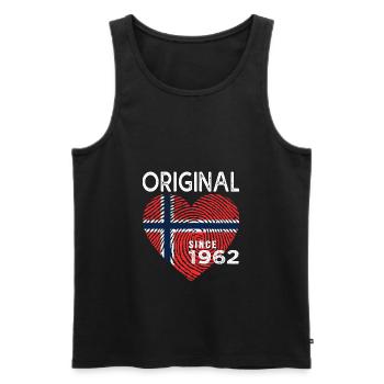 Birthday 1962 Original since 1962 Norway - Men's Premium Organic Tank Top - black - Front - Michal (187cm)
