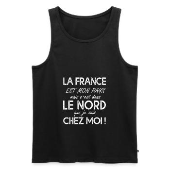 Le nord c'est chez moi Cadeau Humour pour ch'it - Débardeur bio Premium Homme - noir - Devant - Michal (187cm)