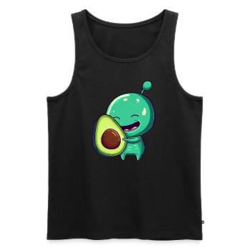 Green Alien Avocado: Exotic Fusion - Men's Premium Organic Tank Top - black - Front - AI Model Male 178 light (178cm)