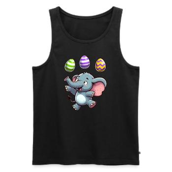 Elefant & Erpel Osterjonglage, Artisten Duo - Männer Premium Bio Tank Top - Schwarz - Vorne - AI Model Male 178 light (178cm)