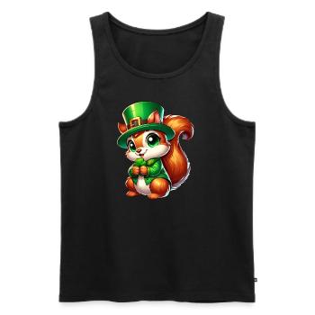 St. Patrick's Day Süßes Eichhörnchen Comic Design - Männer Premium Bio Tank Top - Schwarz - Vorne - Michal (187cm)