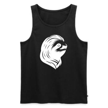 Sloth Portrait Silhouette Face Reverent - Men's Premium Organic Tank Top - black - Front - AI Model Male 178 light (178cm)