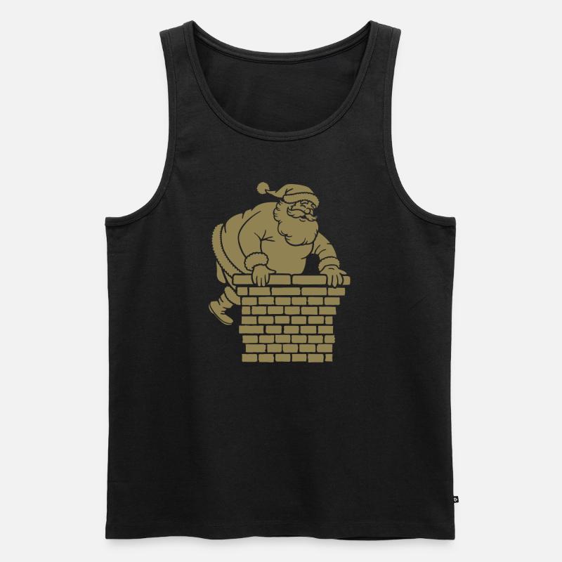 Weihnachtsmann Silhouette Minimalistisch - Männer Premium Bio Tank Top - Schwarz